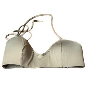 Onia bikini top, halter tie size small, olive green EUC
